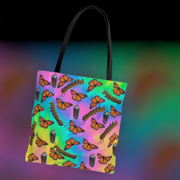 Monarch Butterfly Life Cycle and Colors Pattern  Tote Bag