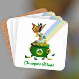 On Angels Wings Irish Corkwood Coaster Set