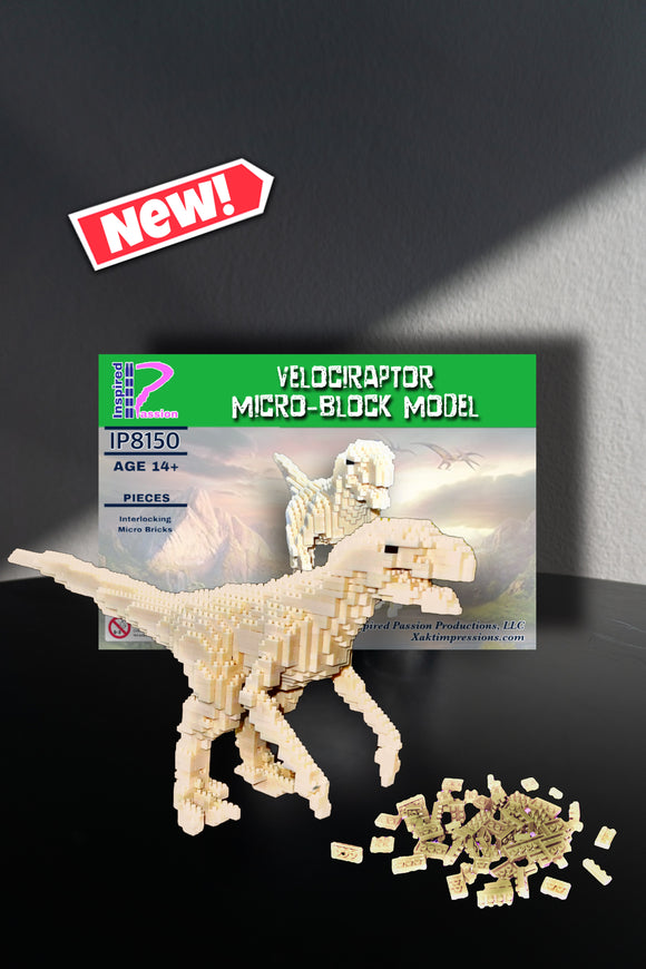 Velociraptor Micro-Block Model, Raptor Dinosaur Model
