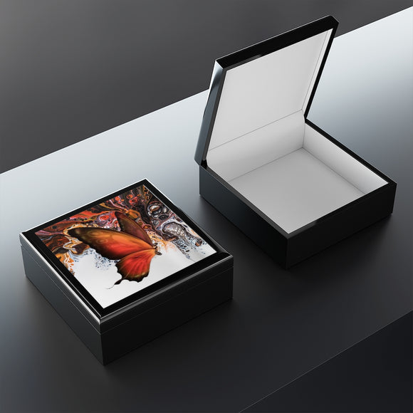Onyx Jewelry Box, Butterfly Art, unisex