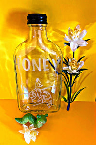 Hand etched Glass flask - Inspired Passion Productions