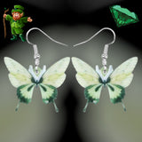 Green Butterfly Earrings Big