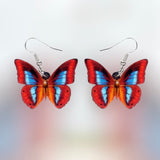 Red, Orange, and Blue Butterfly Earring