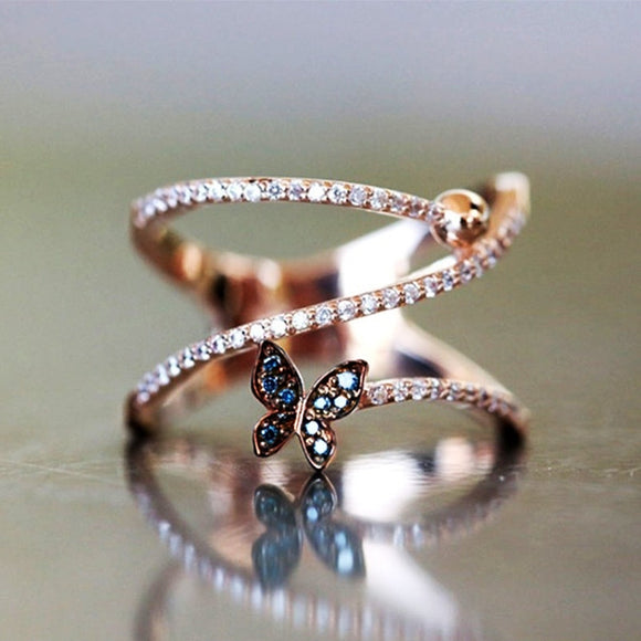 Spiral Butterfly Ring