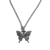 Big Butterfly Pendant Necklace Rhinestone