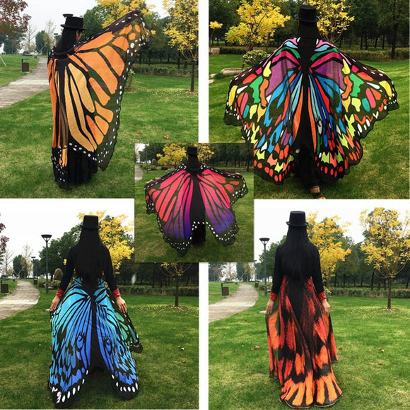 Fashion Butterfly Wing Beach Towel Cape Scarf for Women Christmas Halloween Gift Summer Printed Towel Fashion Lady Clothes
