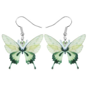 Green Butterfly Earrings Big