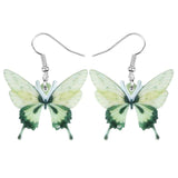 Green Butterfly Earrings Big