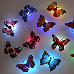 Colorful Luminous Butterfly LED Night Light Wedding Decorative Lamp Stickers Children Small Gifts TOYS game Battery Operated