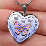 Heart Shaped Butterfly Pendant - Remembrance Necklace