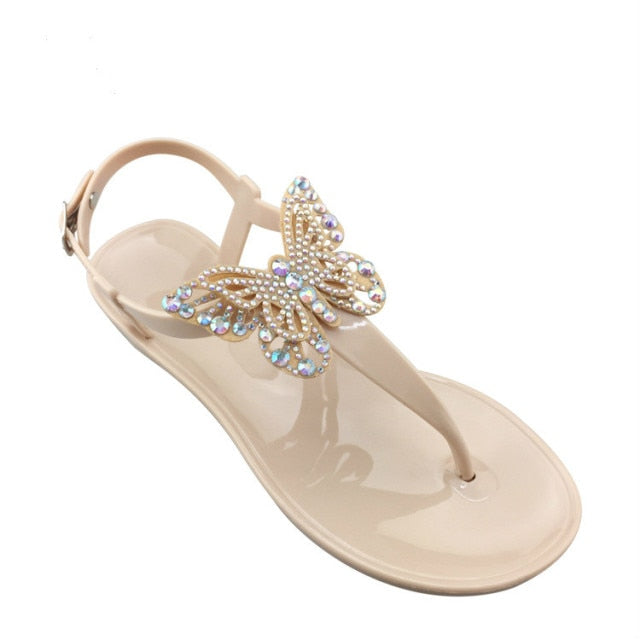 Women's Rhinestone Butterfly Decor Sandals Casual Open Toe - Temu Portugal