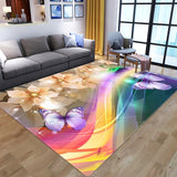 Nordic 3D Dream Butterfly Carpets for Living Room Bedroom Area Rugs Cartoon Animal Kids Play Mat Soft Flannel Memory Foam Carpet