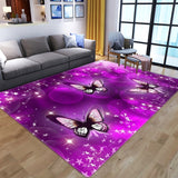 Nordic 3D Dream Butterfly Carpets for Living Room Bedroom Area Rugs Cartoon Animal Kids Play Mat Soft Flannel Memory Foam Carpet