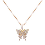 Big Butterfly Pendant Necklace Rhinestone