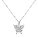 Big Butterfly Pendant Necklace Rhinestone