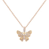 Big Butterfly Pendant Necklace Rhinestone