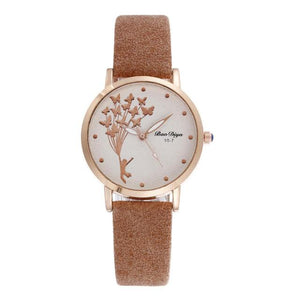 Leather Butterfly Womans Watch