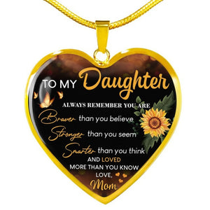 Beautiful Brown Resin Colored Heart Pendant, Daughter