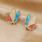 Butterfly Earrings, Red White and Blue