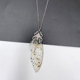 Fairy Clear Resin Butterfly Necklaces for Women Charm Gold Color Metal Rhinestones Flake Transprent Choker Pendant Cnecklace