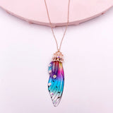 Fairy Clear Resin Butterfly Necklaces for Women Charm Gold Color Metal Rhinestones Flake Transprent Choker Pendant Cnecklace