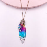 Fairy Clear Resin Butterfly Necklaces for Women Charm Gold Color Metal Rhinestones Flake Transprent Choker Pendant Cnecklace