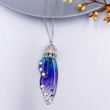 Fairy Clear Resin Butterfly Necklaces for Women Charm Gold Color Metal Rhinestones Flake Transprent Choker Pendant Cnecklace