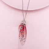 Fairy Clear Resin Butterfly Necklaces for Women Charm Gold Color Metal Rhinestones Flake Transprent Choker Pendant Cnecklace