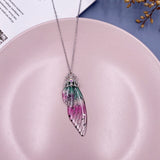 Fairy Clear Resin Butterfly Necklaces for Women Charm Gold Color Metal Rhinestones Flake Transprent Choker Pendant Cnecklace