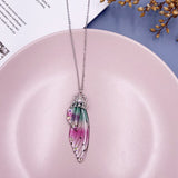 Fairy Clear Resin Butterfly Necklaces for Women Charm Gold Color Metal Rhinestones Flake Transprent Choker Pendant Cnecklace