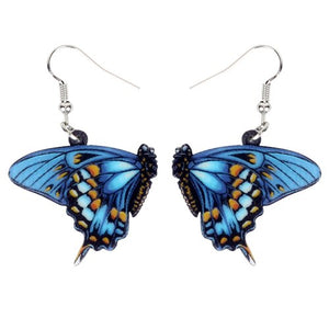 Blue Danaidae Butterfly Earrings