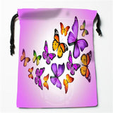 New Custom flowers butterfly Drawstring Bag Organizer Storage Bags Printed Receive Bag Compression Type Bags 18X22cm