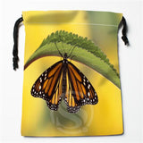 New Custom flowers butterfly Drawstring Bag Organizer Storage Bags Printed Receive Bag Compression Type Bags 18X22cm